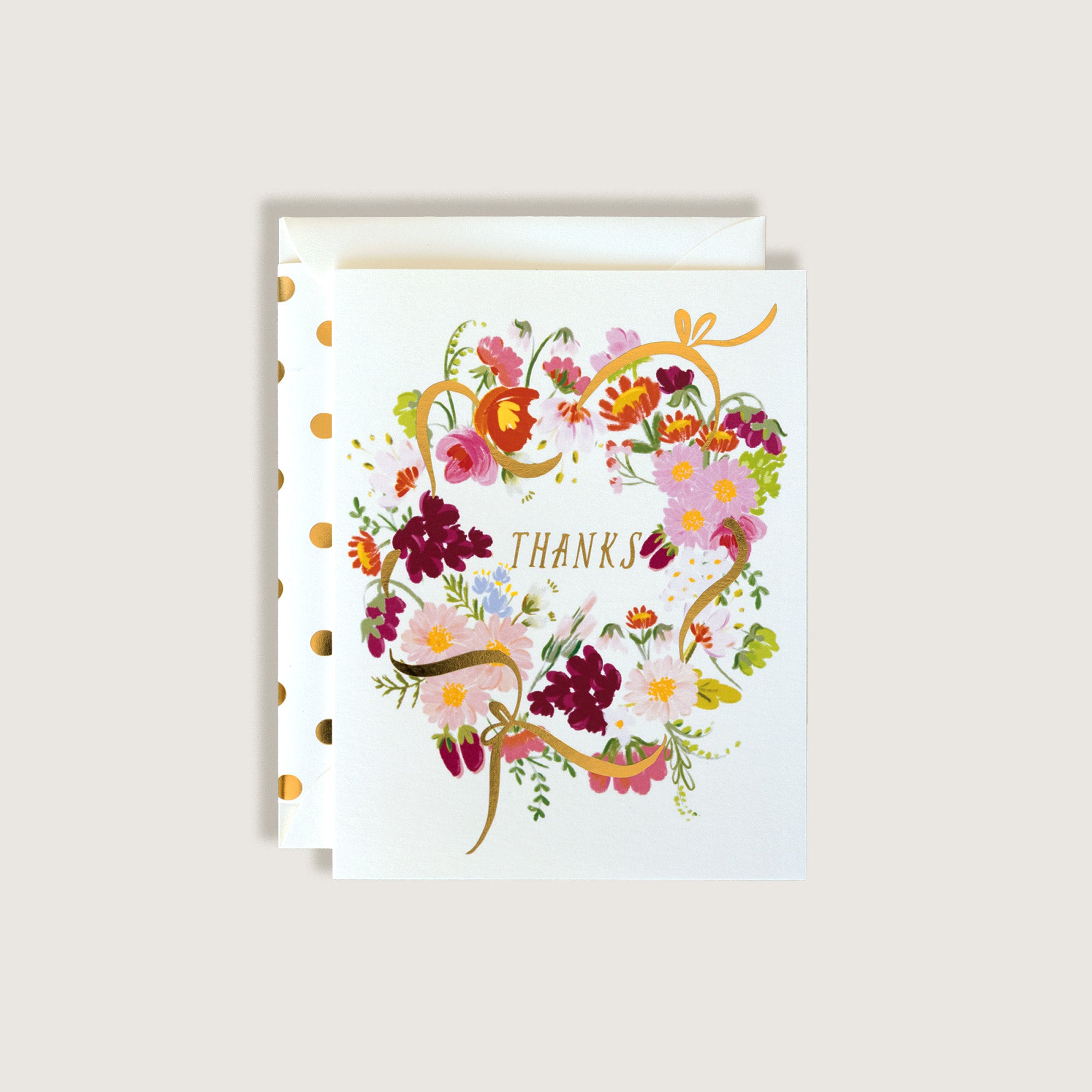 Thanks Flower Wreath Greeting Card