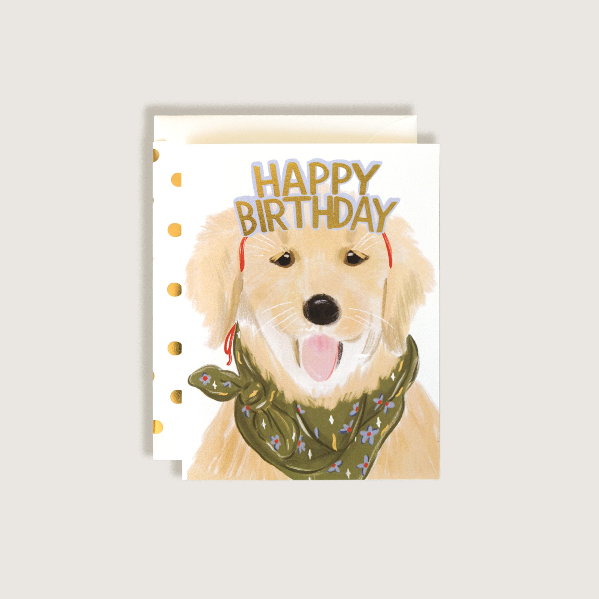 Happy Birthday Golden Retriever Dog Card