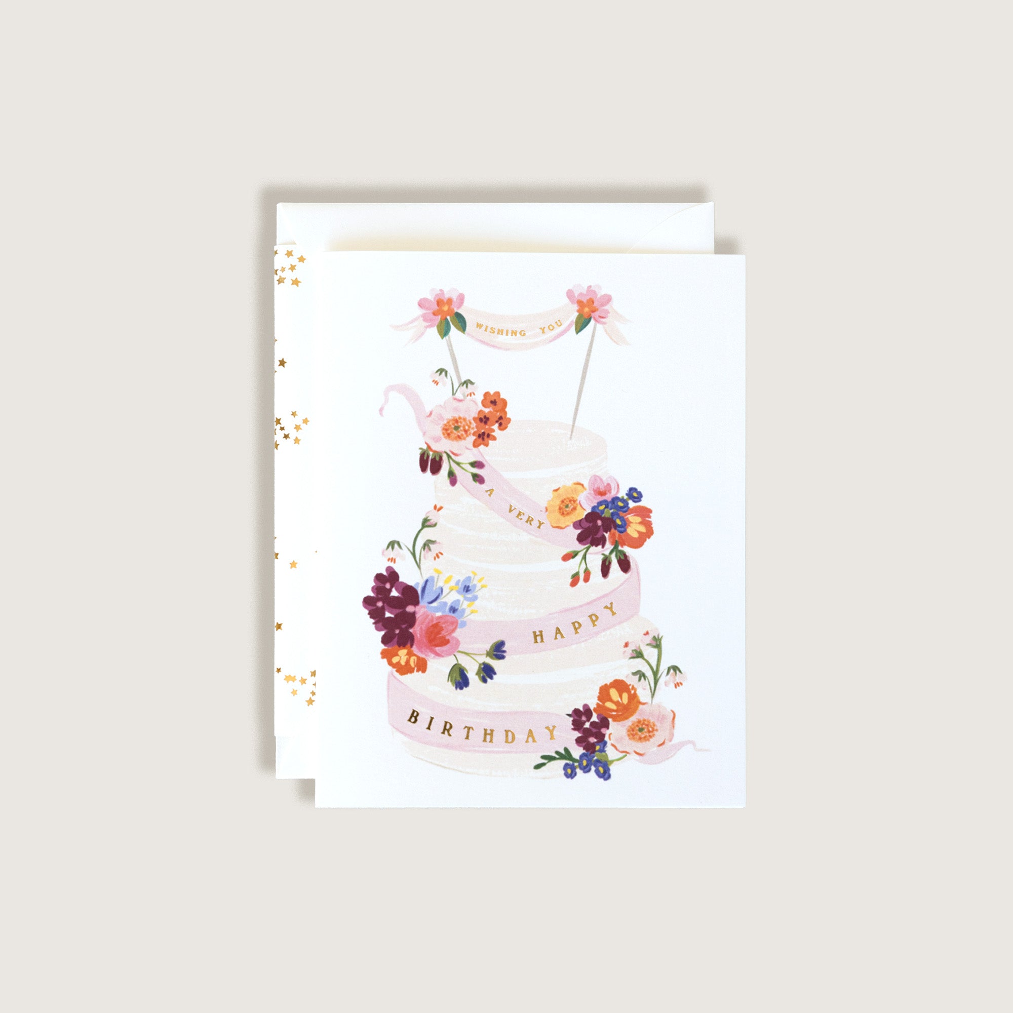 Wishing You a Happy Birthday Cake Greeting Card