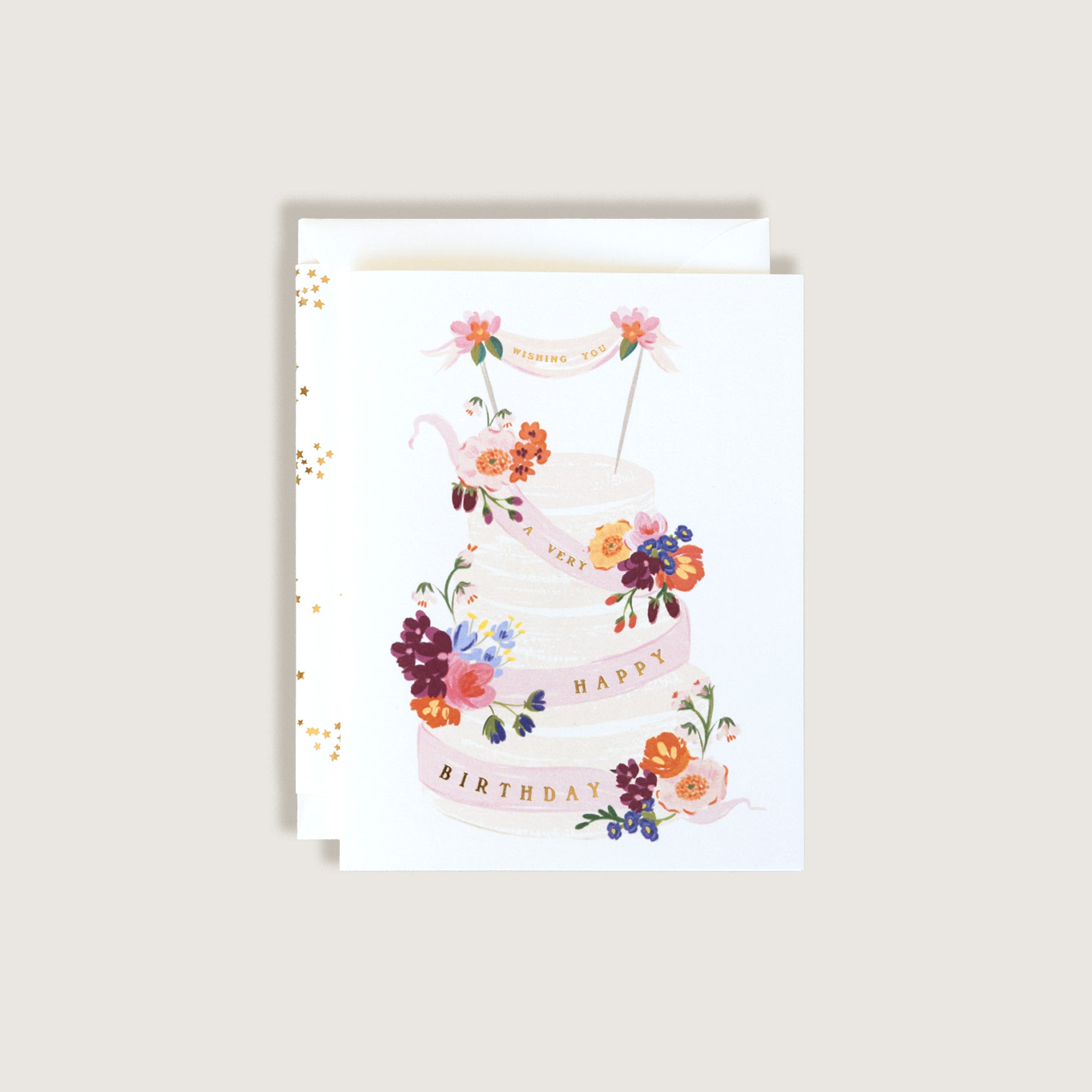 Wishing You a Happy Birthday Cake Greeting Card