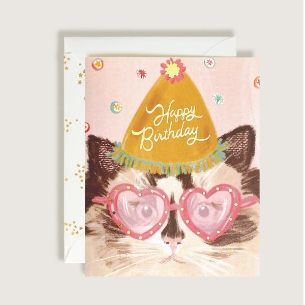 Elton Cat Birthday Greeting Card