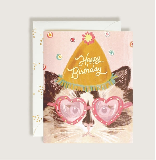 Elton Cat Birthday Greeting Card