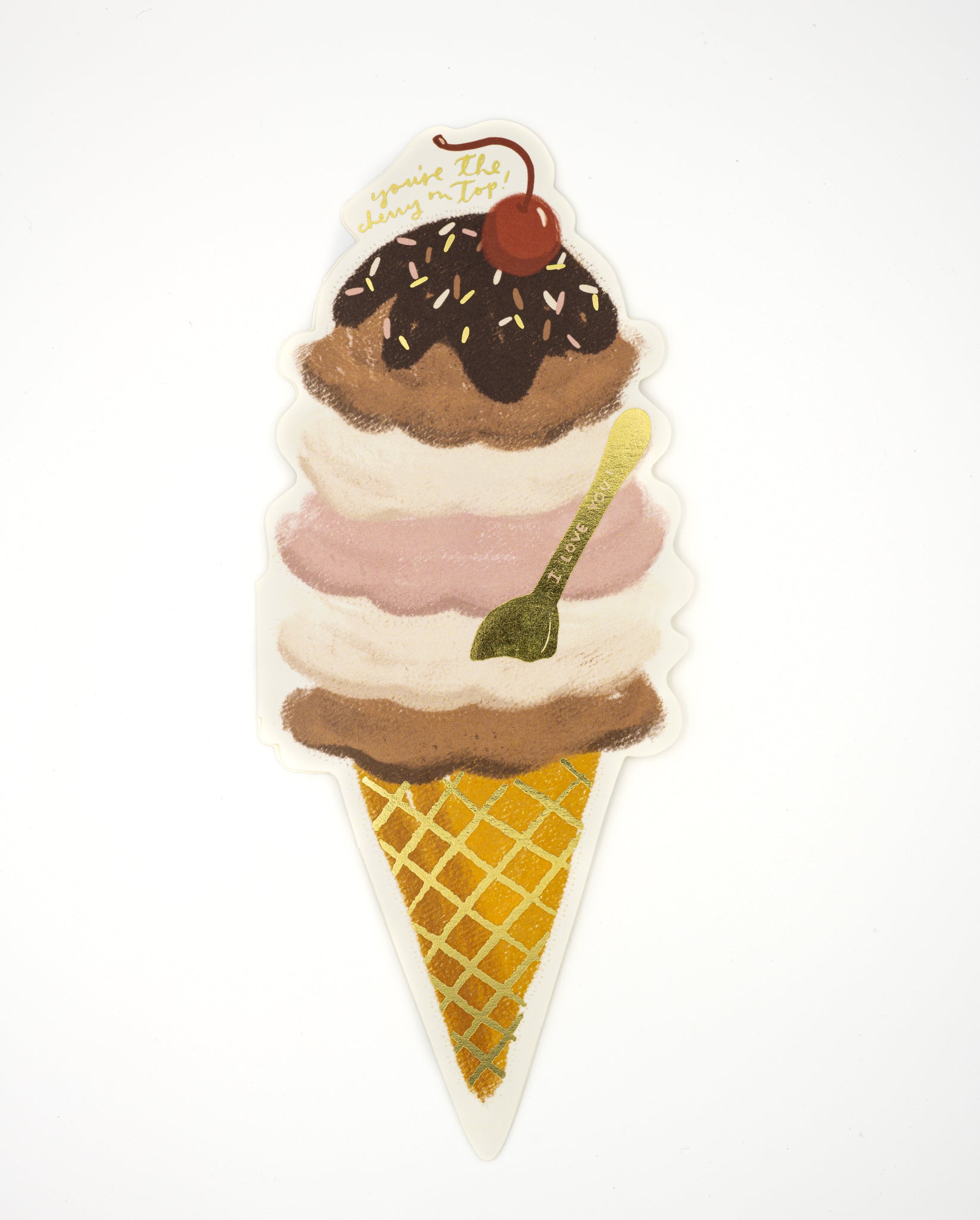 Ice Cream Cone 'Cherry on Top' Greeting Card 