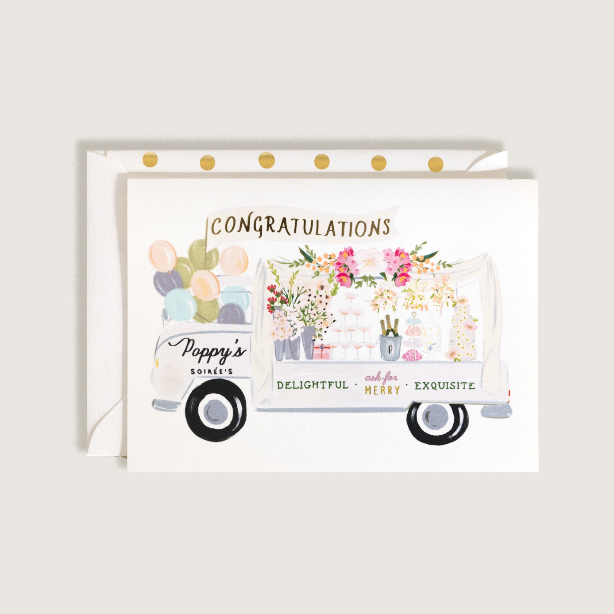 Congratulations Party Truck Greeting Card