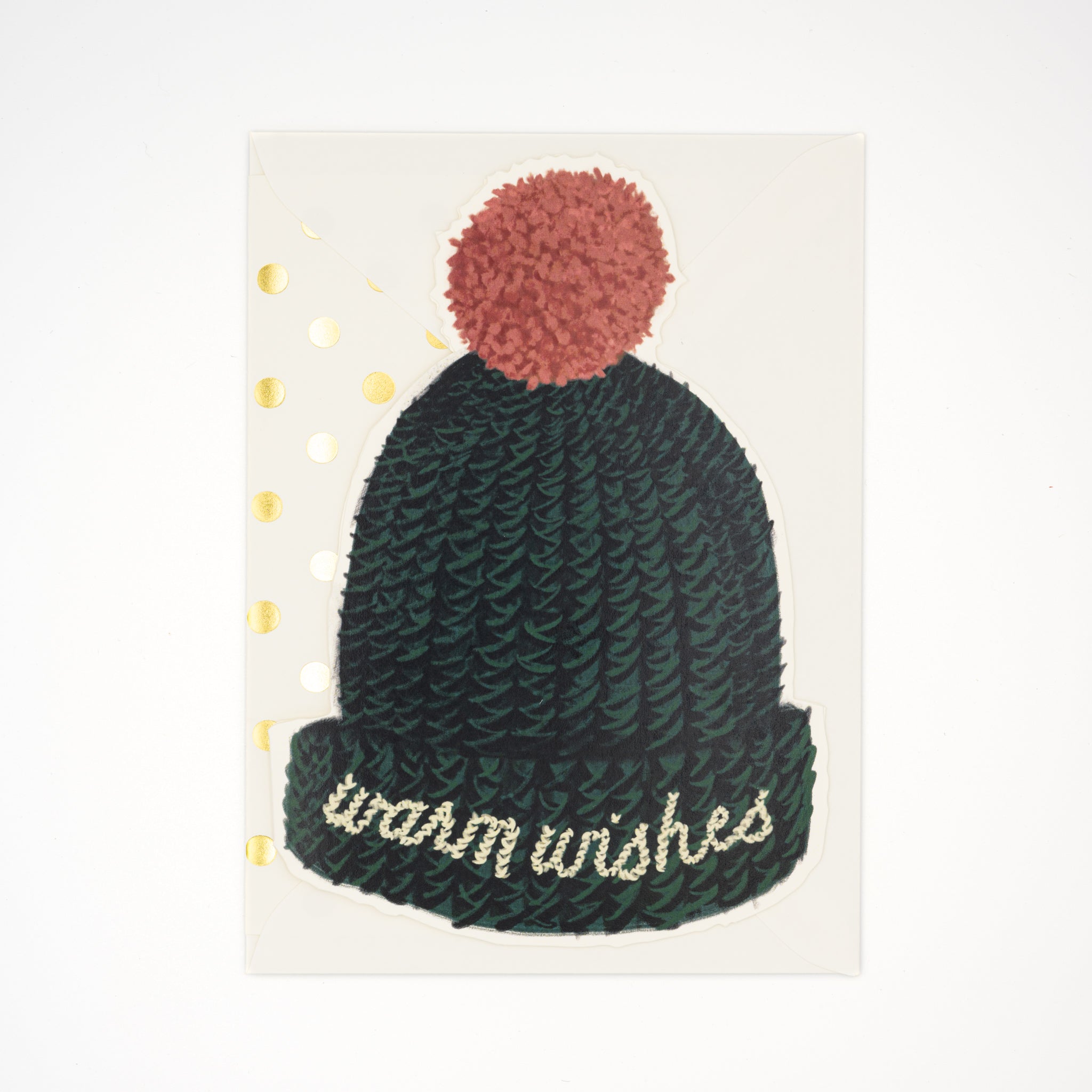 Beanie Die Cut Holiday Card - Warm Wishes