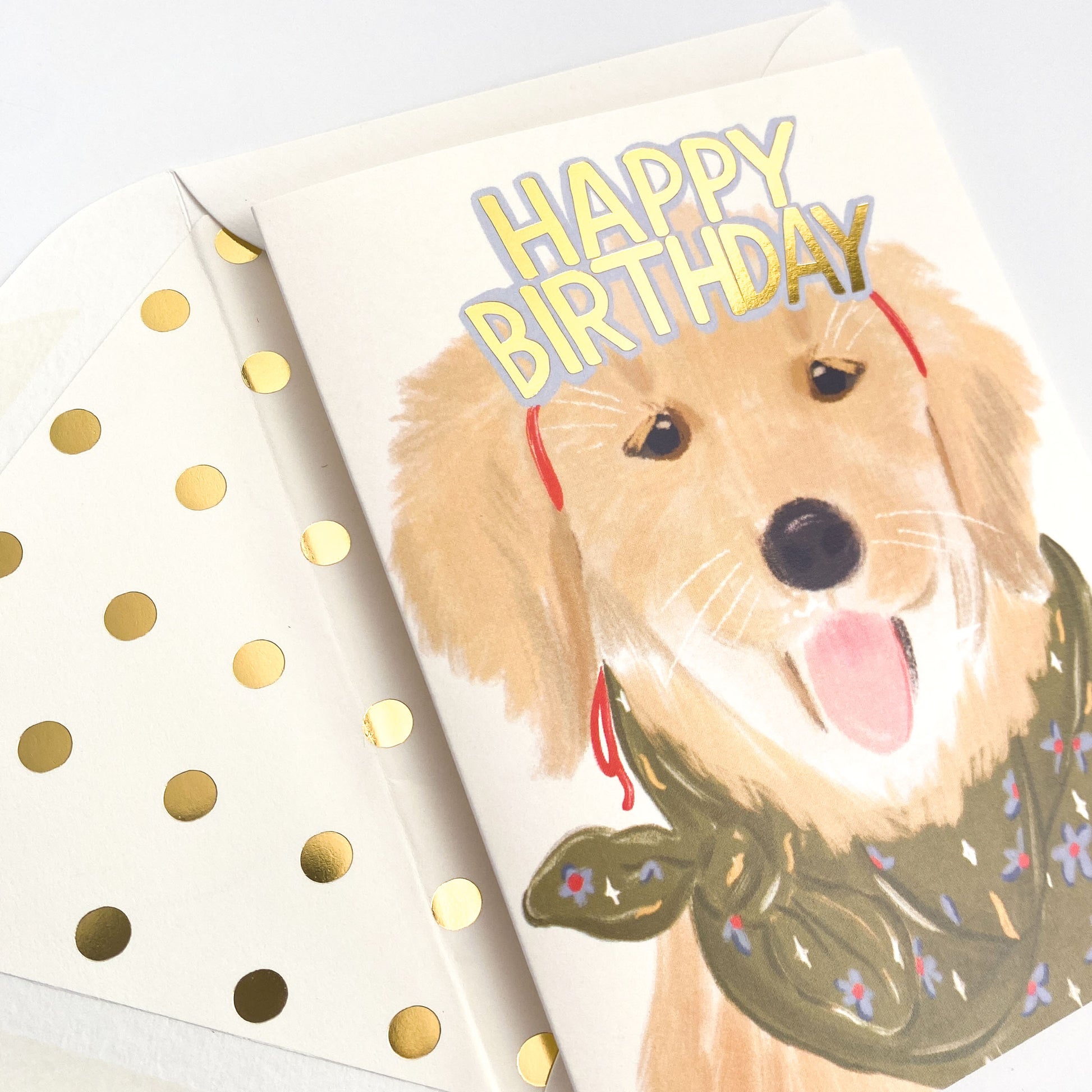 Happy Birthday Golden Retriever Dog Card