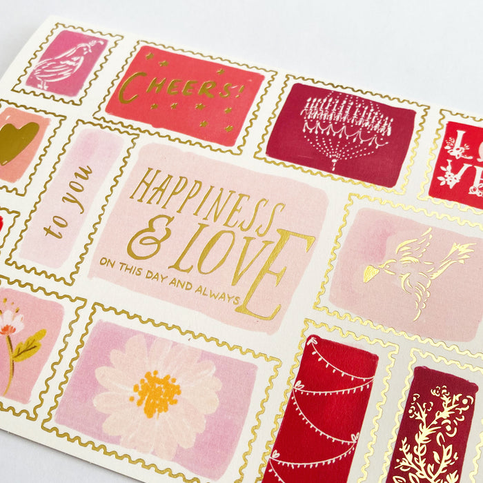 Happiness and Love Wedding Greeting Card