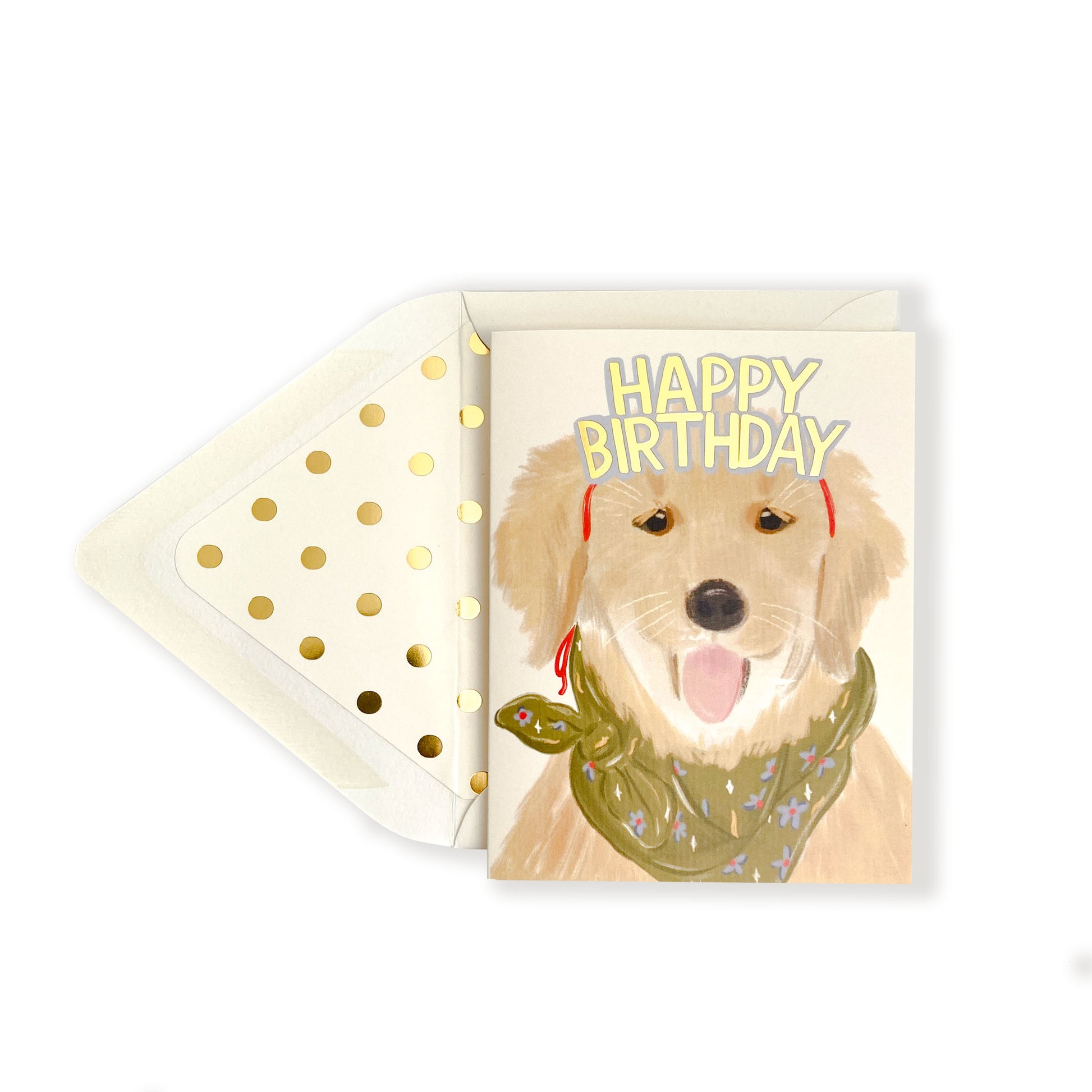 Happy Birthday Golden Retriever Dog Card