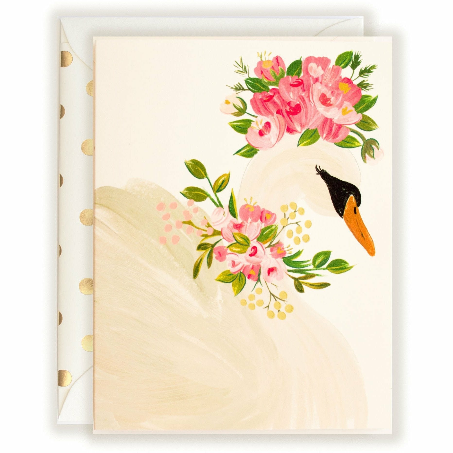 Floral Crowned Swan Card Blank - The First Snow