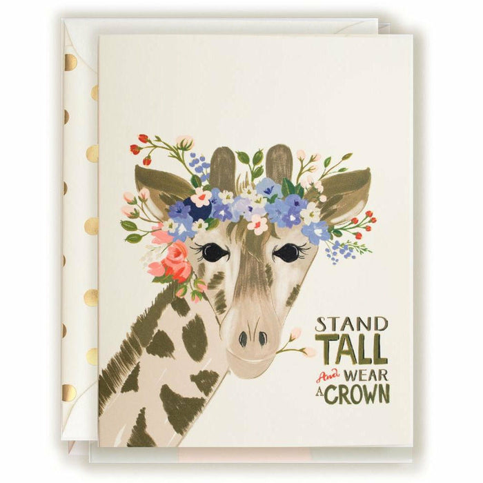 Giraffe Stand Tall & Wear a Crown Encouragement Card - The First Snow