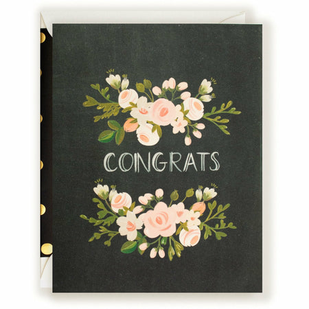 Congrats Charcoal and Blush Card - The First Snow