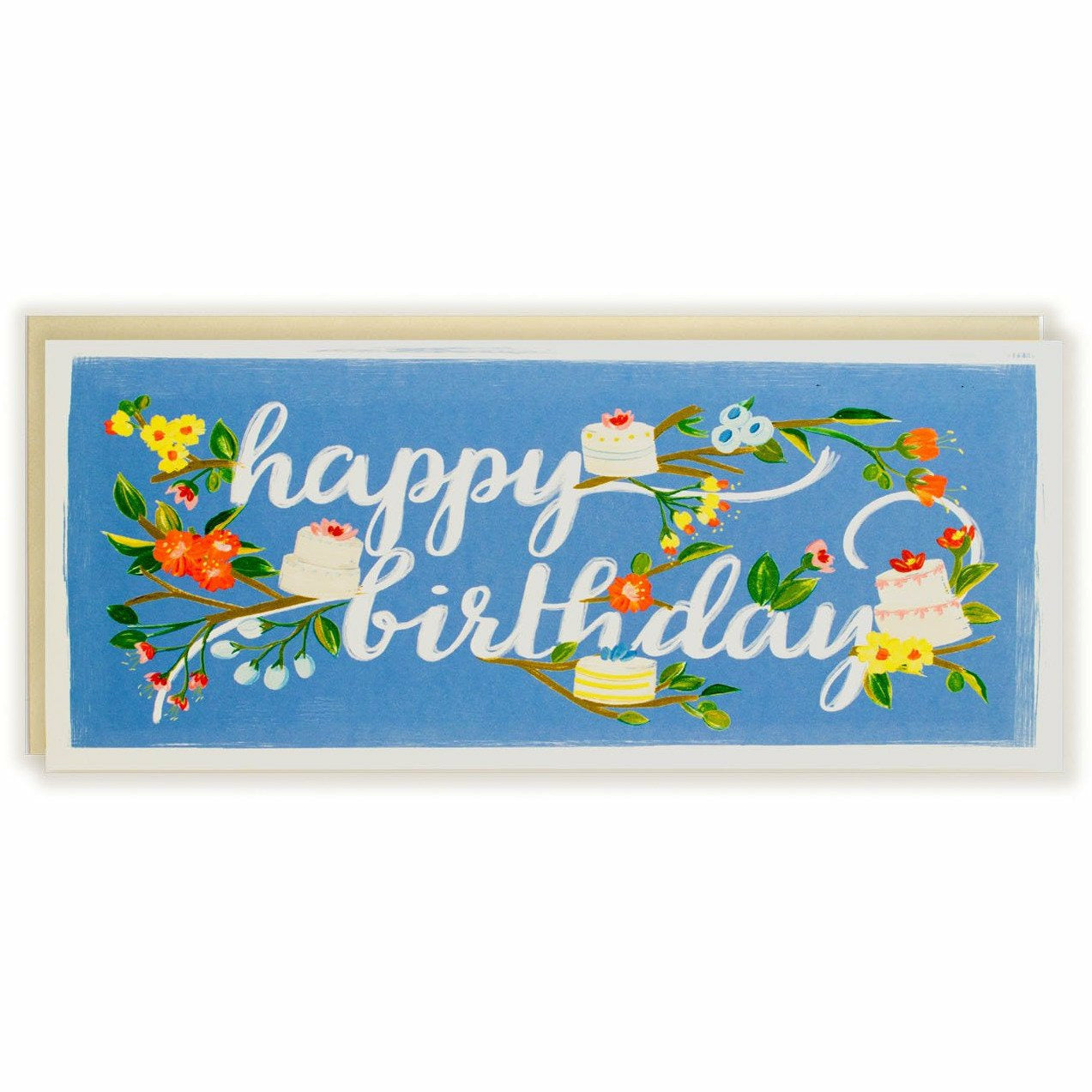Happy Birthday Card Branches & Cake - The First Snow