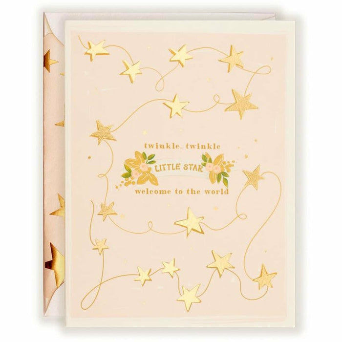 Twinkle Twinkle, Little Star Blush w gold foil stars - The First Snow