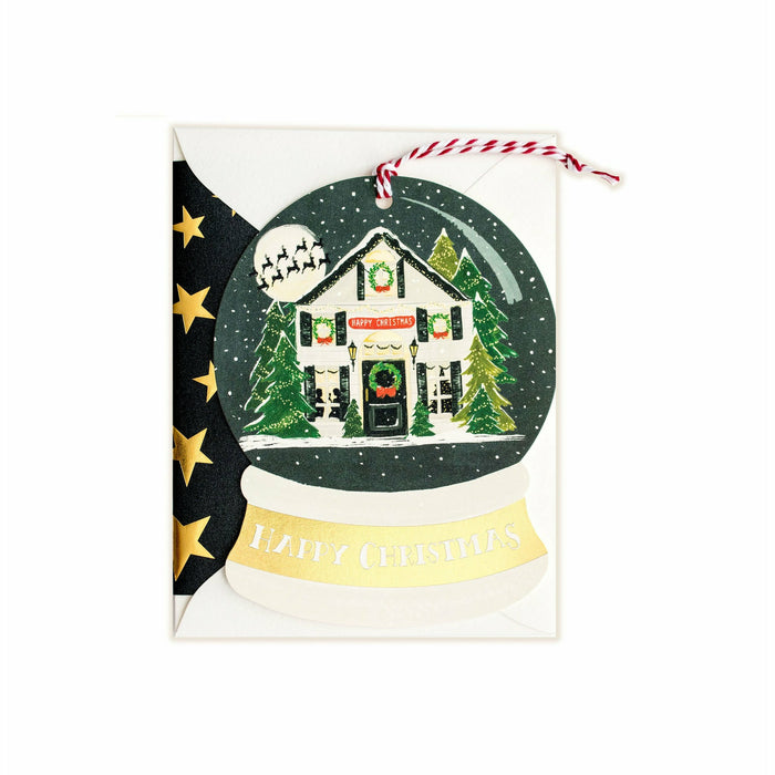 Happy Christmas Snowglobe-Shaped Holiday Greeting Card w/ Envelope - The First Snow
