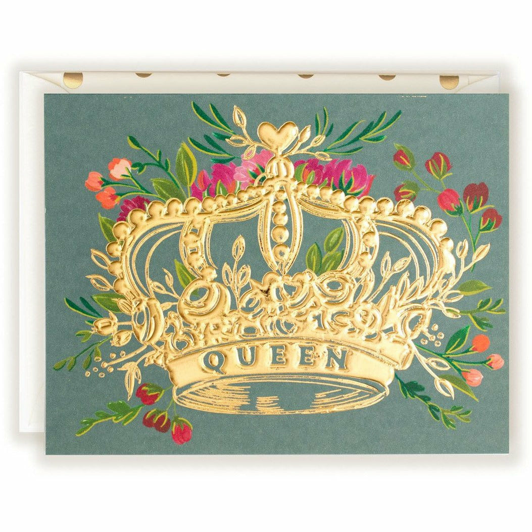 Queen Gold Foil Crown with florals - The First Snow