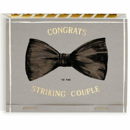 Punny "Congrats to the Striking Couple" Match Book Card with Envelope - The First Snow