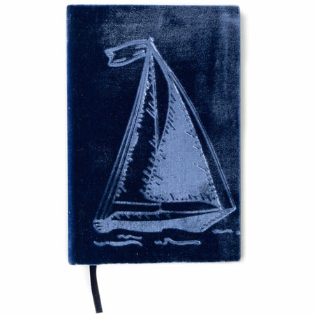 Handmade Sailboat Velvet Notebook for the Adventurous Writer - The First Snow