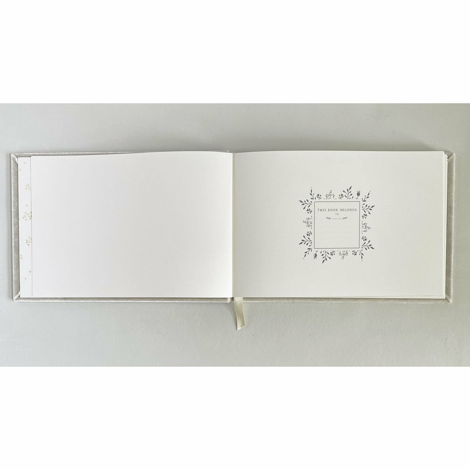 Laurel Wreath Crest Silk Velvet Guestbook - The First Snow