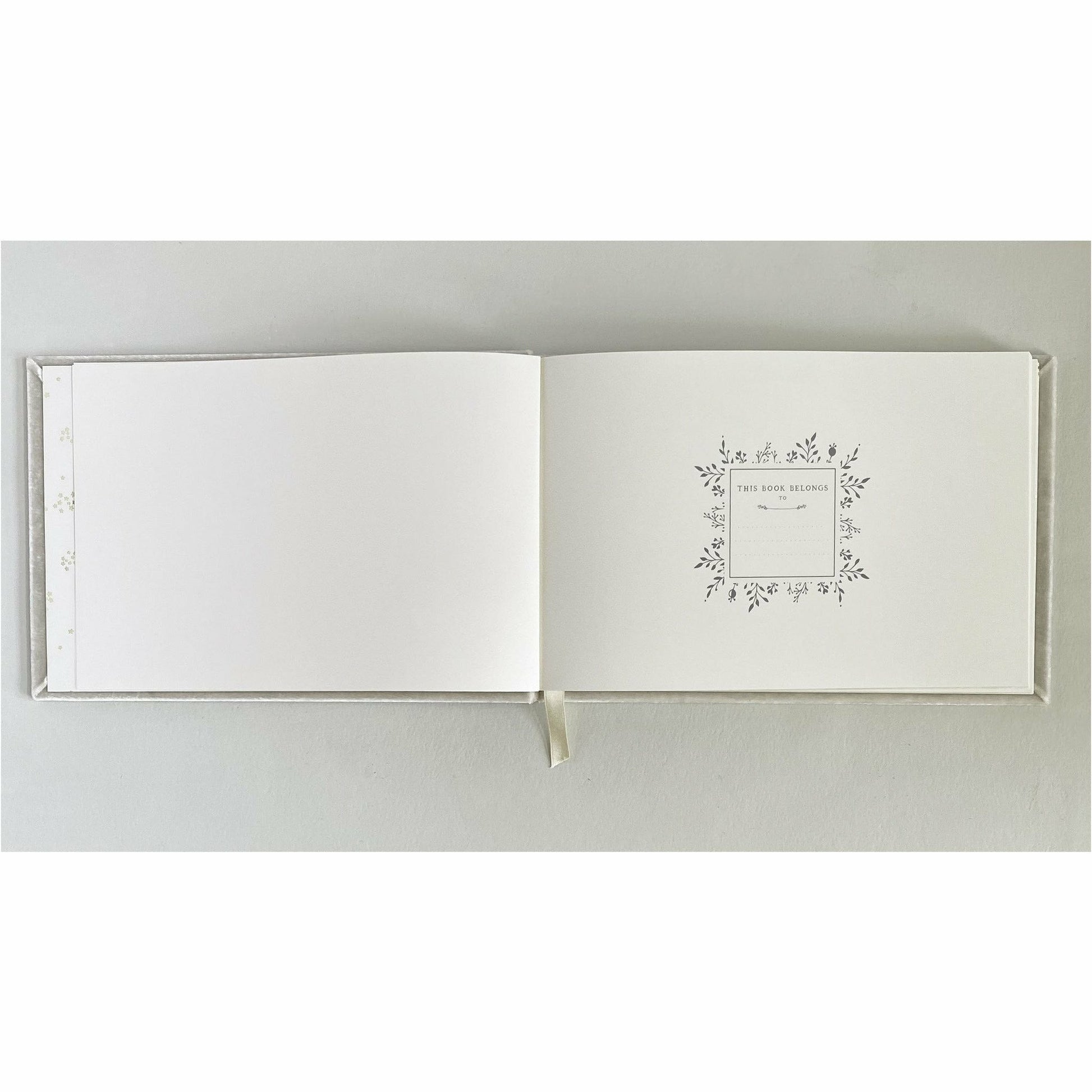 Crest with 1 Letter Silk Velvet Guestbook by The First Snow - The First Snow