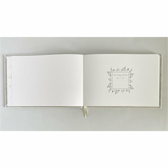 Crest with 1 Letter Silk Velvet Guestbook by The First Snow - The First Snow