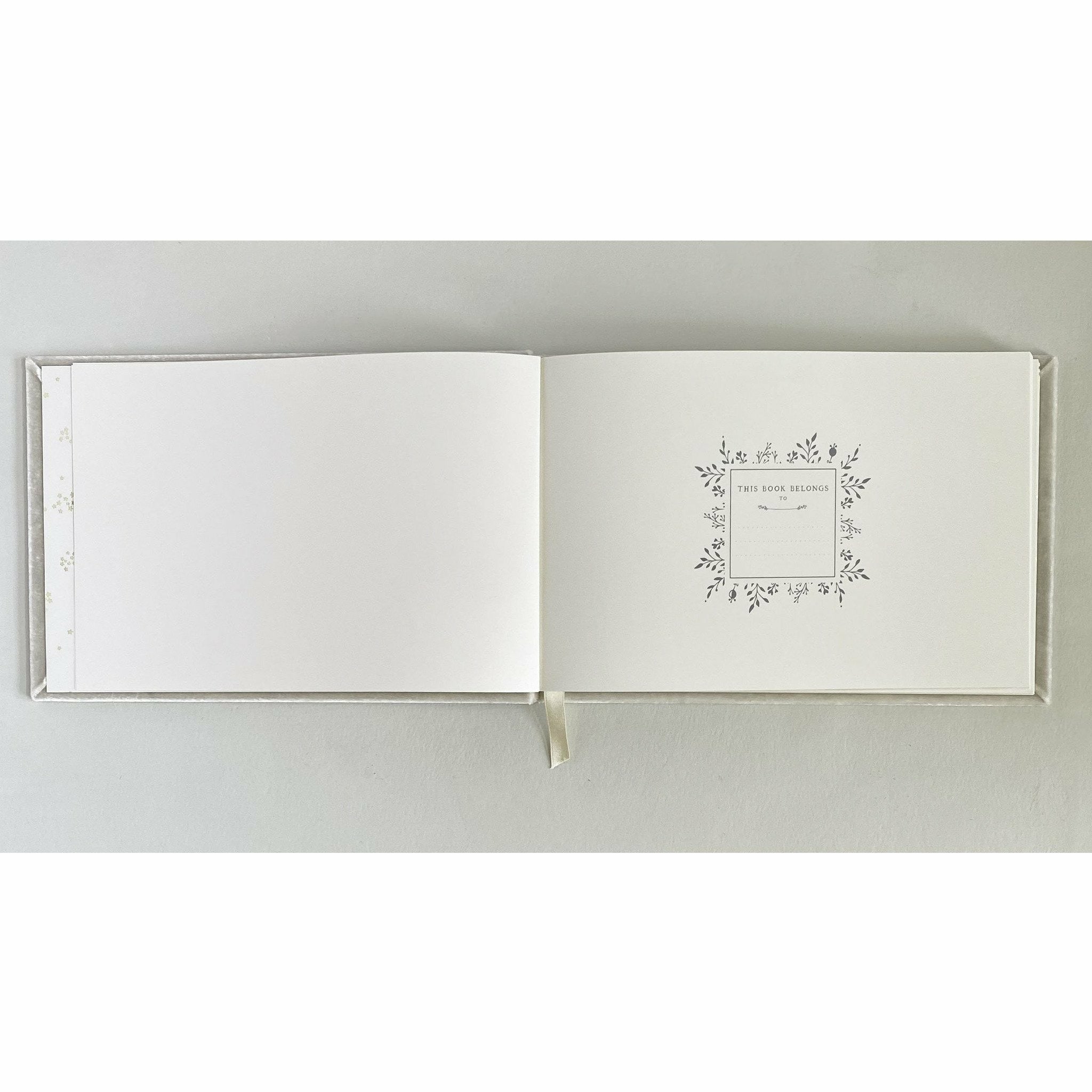 Monogram Wedding Wreath Silk Velvet Guest Book - The First Snow