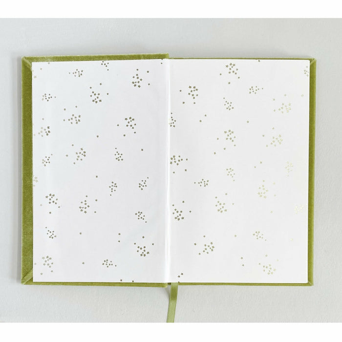 Unique Handmade Botanical Floral Silk Velvet-Covered Notebook - The First Snow