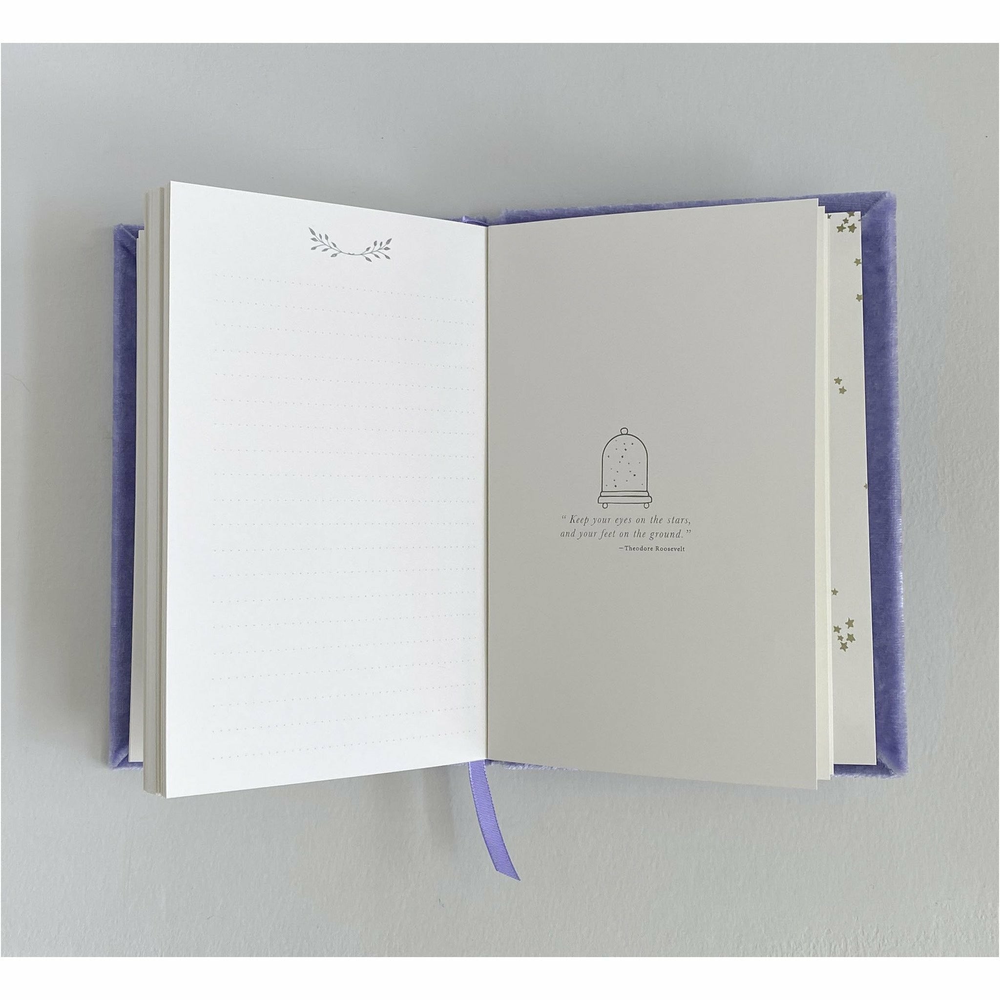 Rosa Petite Silk Velvet Monogram Book with ribbon bookmark - The First Snow