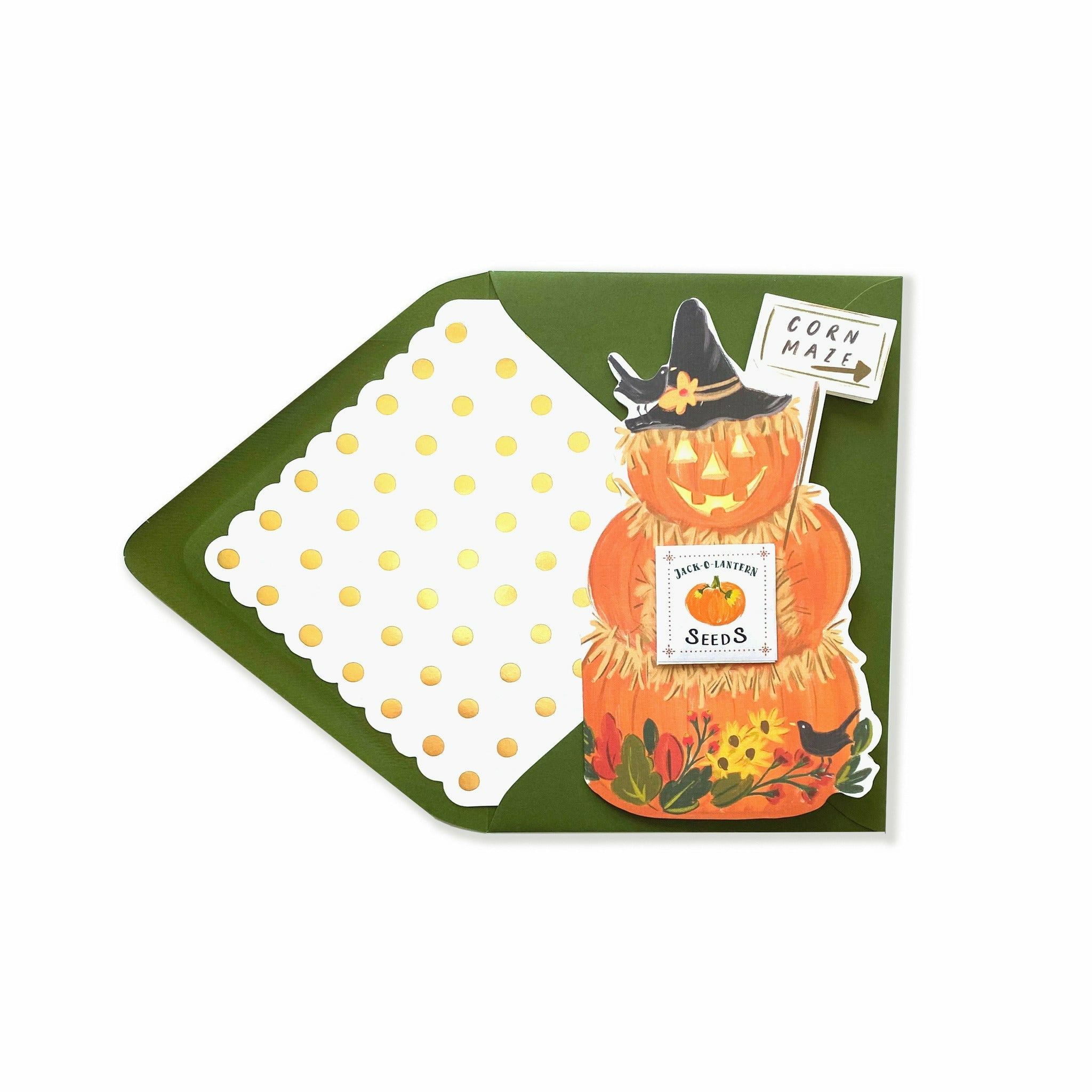 Jack O Lantern Pumpkin Seed Card - The First Snow