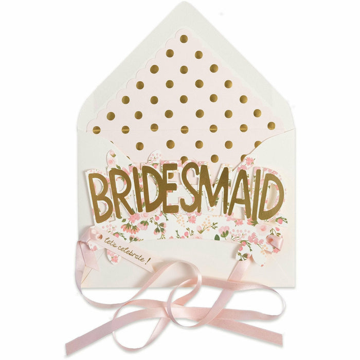 Bridesmaid Paper Crown (with ribbon) Card - The First Snow