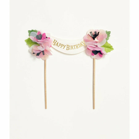 Happy Birthday Pink Anemone Cake Topper - The First Snow