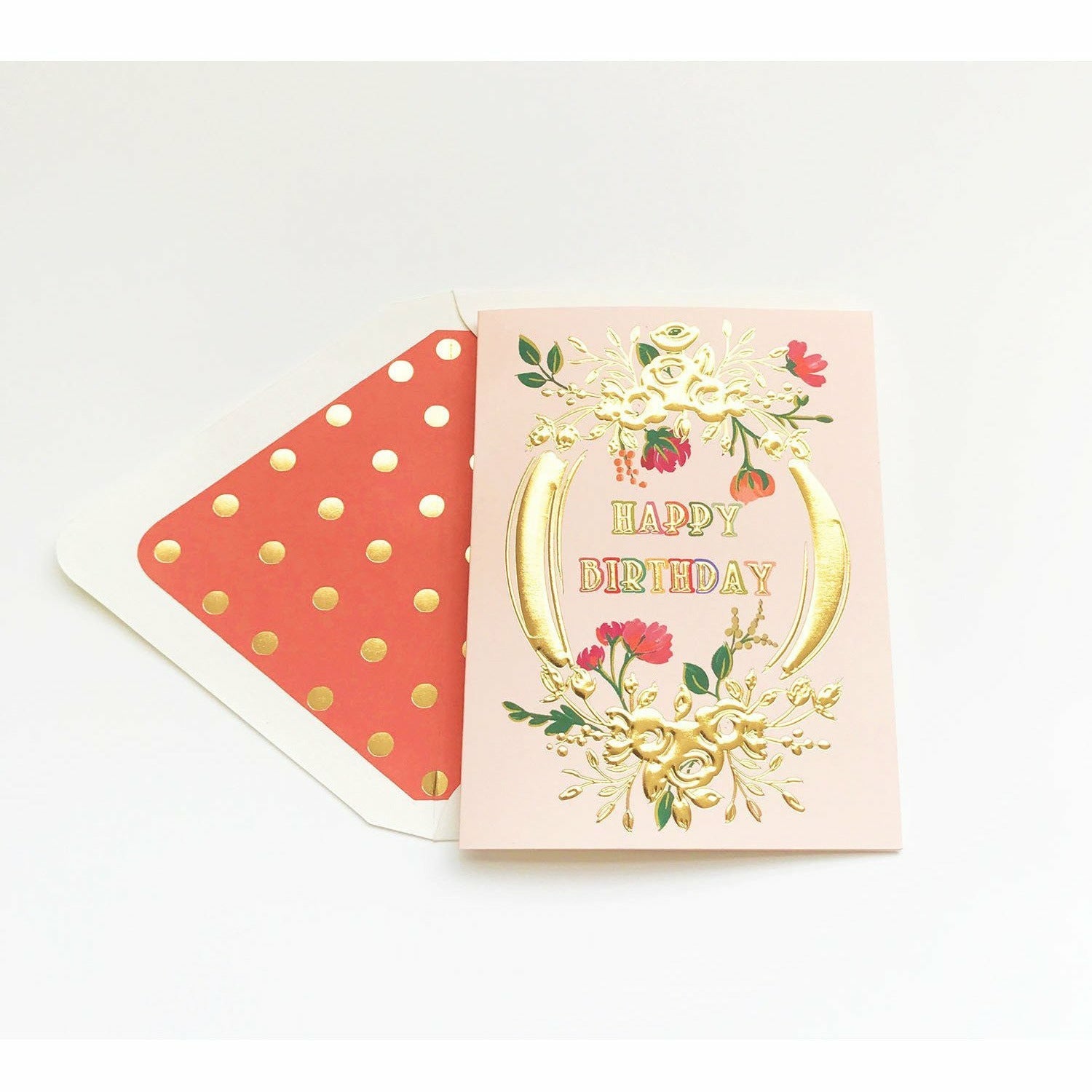 Happy Birthday Gold Emboss Cartouche - The First Snow