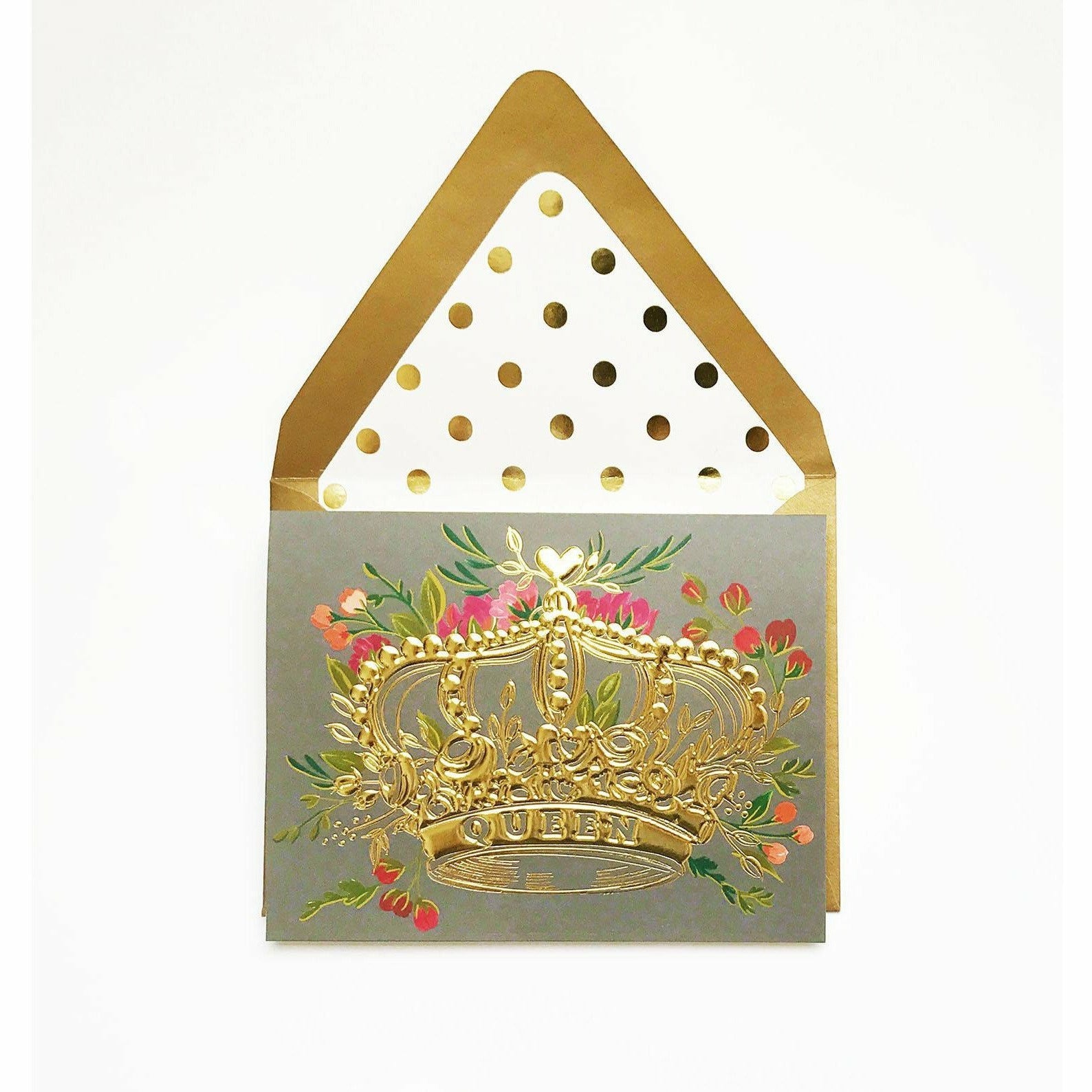 Queen Gold Foil Crown with florals - The First Snow