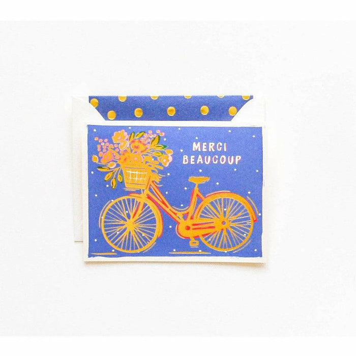 Merci Beaucoup Gold Bicycle Card - The First Snow