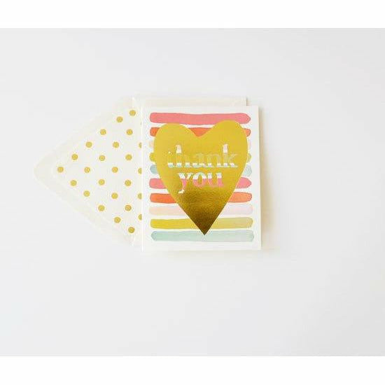 Thank You Card gold foil heart - The First Snow