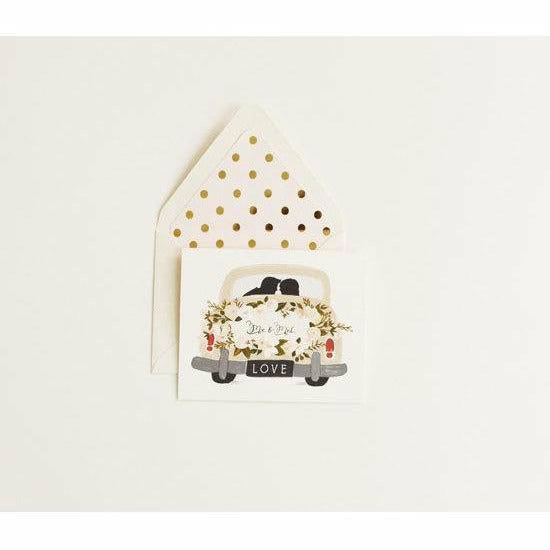Mr & Mrs Card Vintage Getaway Car - The First Snow