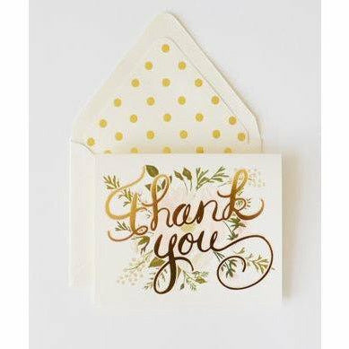 Thank You Card Gold and Blush - The First Snow