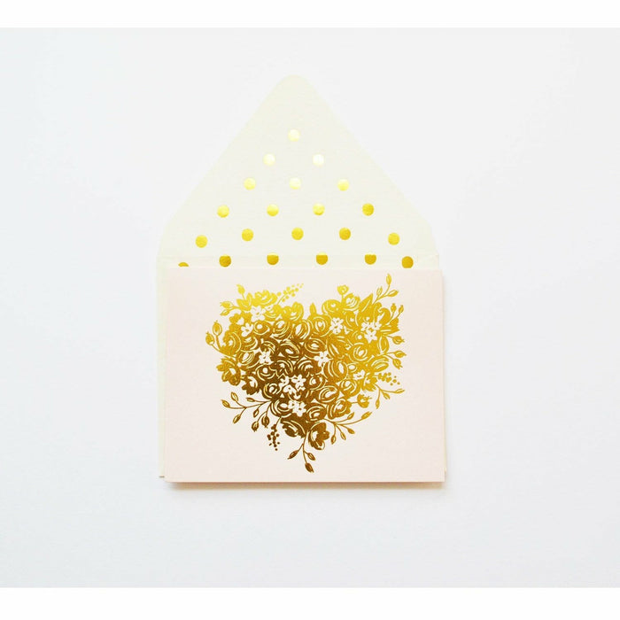 Lovely Gold Sweetheart in Blush Card - The First Snow
