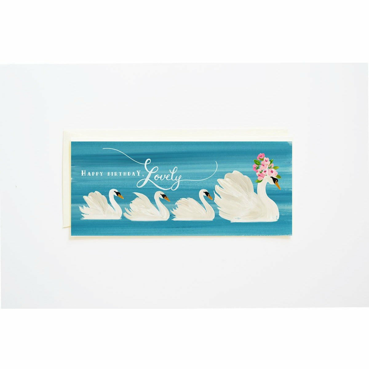 Happy Birthday, Lovely Card with Swans - The First Snow