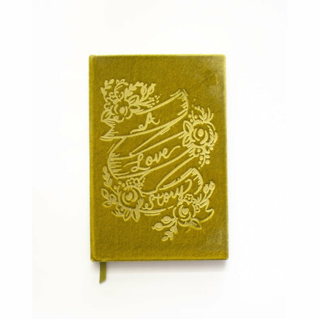 Beautiful "A Love Story" Handmade Velvet-Covered Lined Notebook - The First Snow